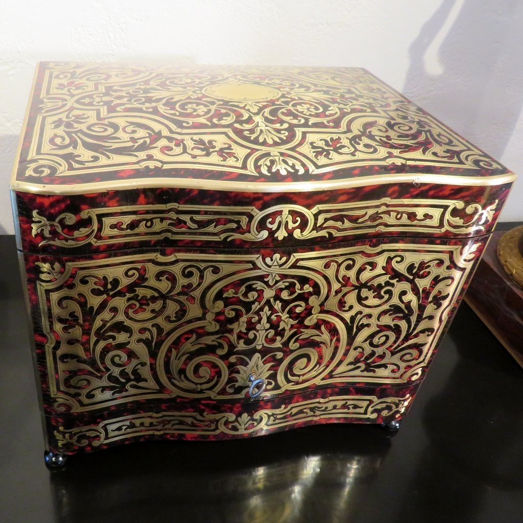 Crystal Tantalus Box Boulle Napoleon III Period 19th-photo-2