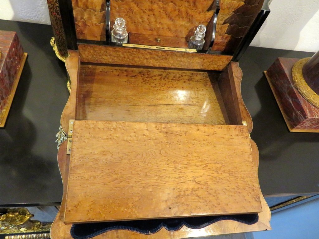 Writing Case In Boulle Marquetry On All Sides From The Napoleon III Period-photo-5