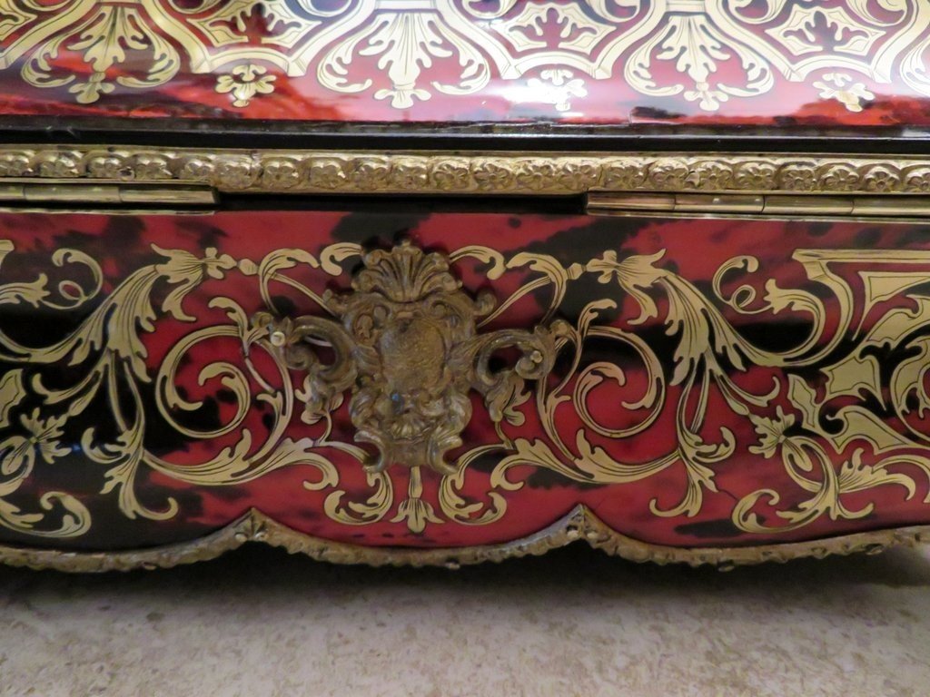 Jewelry Box With Boulle Marquetry On All Sides From The Napoleon III Period-photo-3