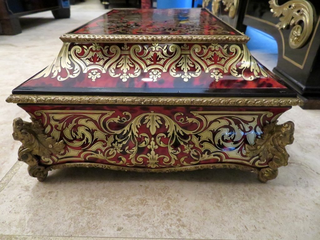 Jewelry Box With Boulle Marquetry On All Sides From The Napoleon III Period-photo-1