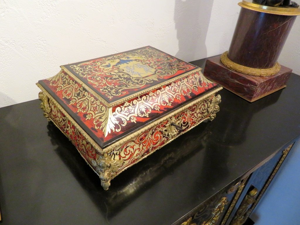 Jewelry Box With Boulle Marquetry On All Sides From The Napoleon III Period-photo-7