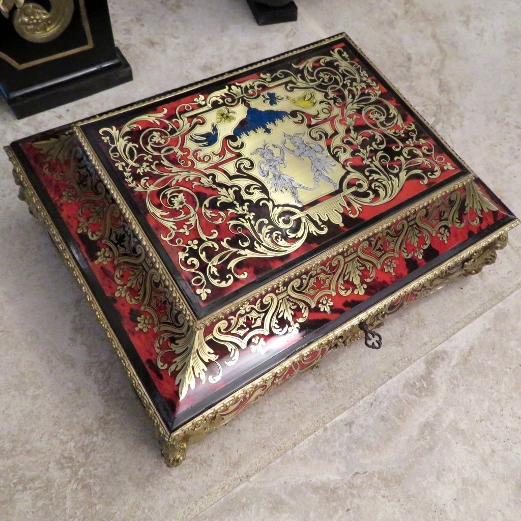 Jewelry Box With Boulle Marquetry On All Sides From The Napoleon III Period