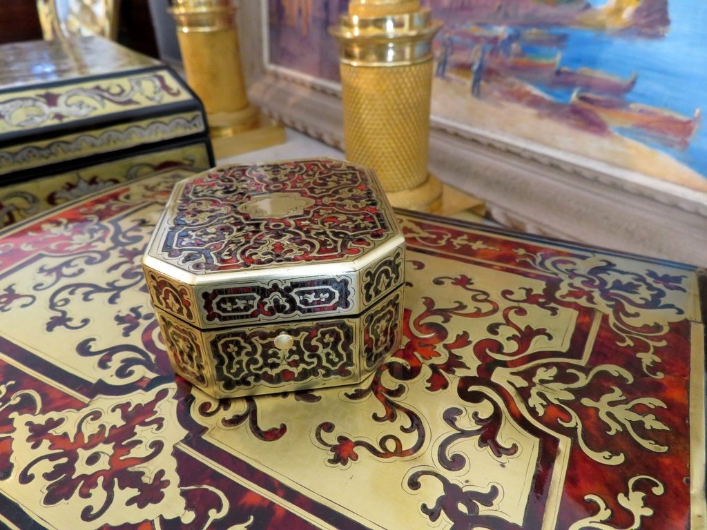 Watch Holder In Boulle Marquetry, Napoleon III Period-photo-3