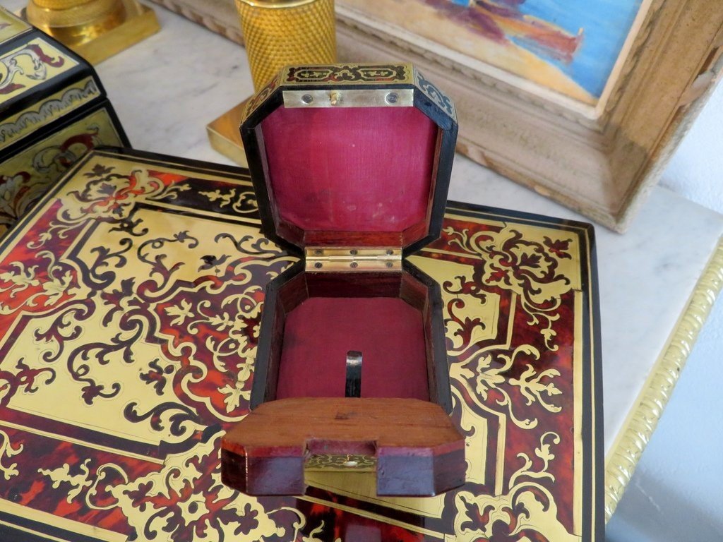 Watch Holder In Boulle Marquetry, Napoleon III Period-photo-5