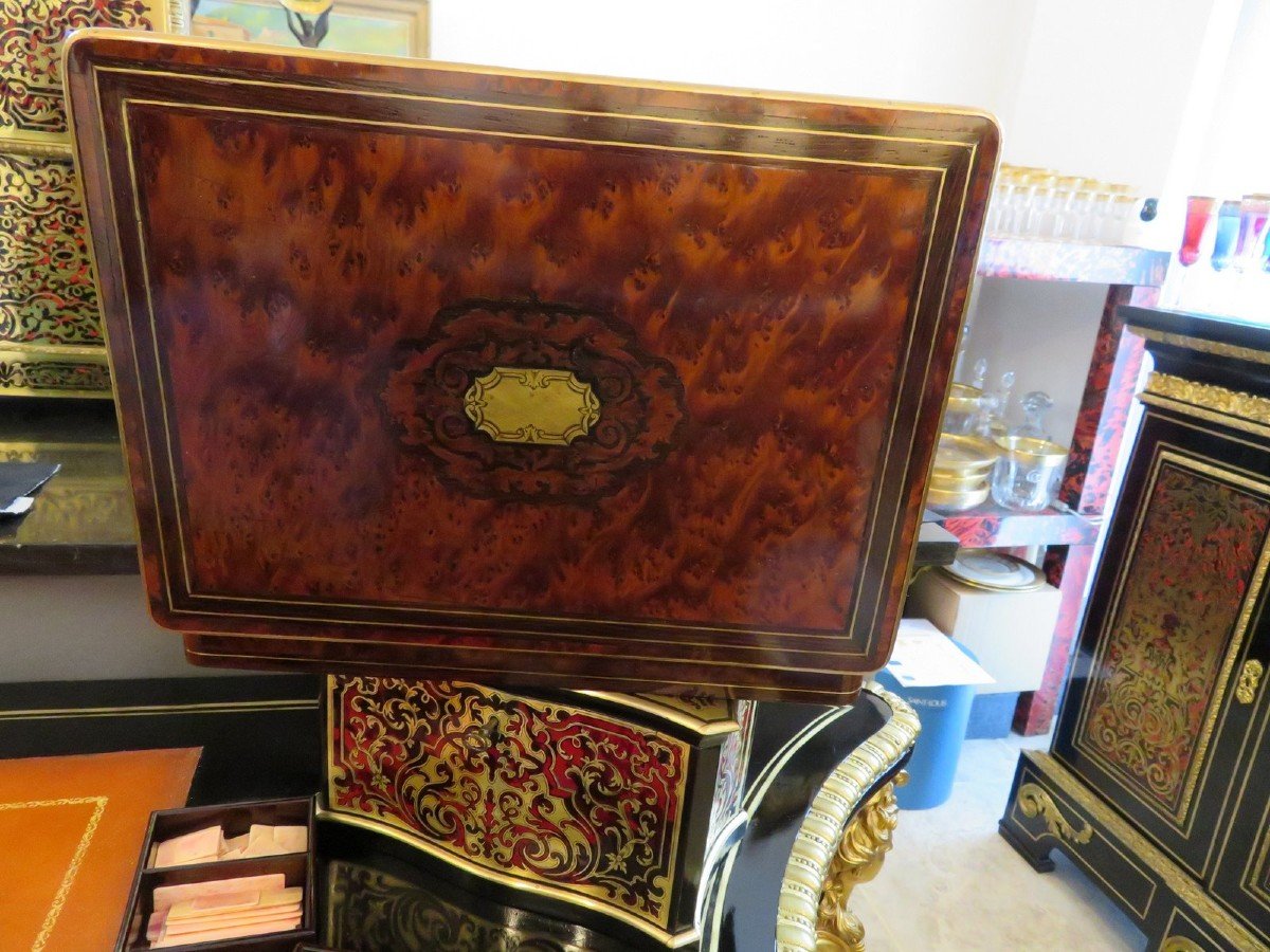 Game Box In Boulle Marquetry Napoleon III Period 19th-photo-8