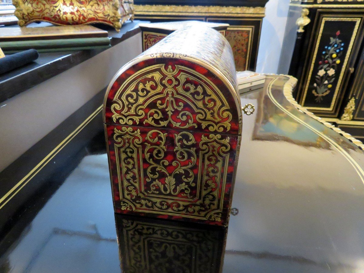  Letter Box In Boulle Marquetry Napoleon III Period 19th-photo-2