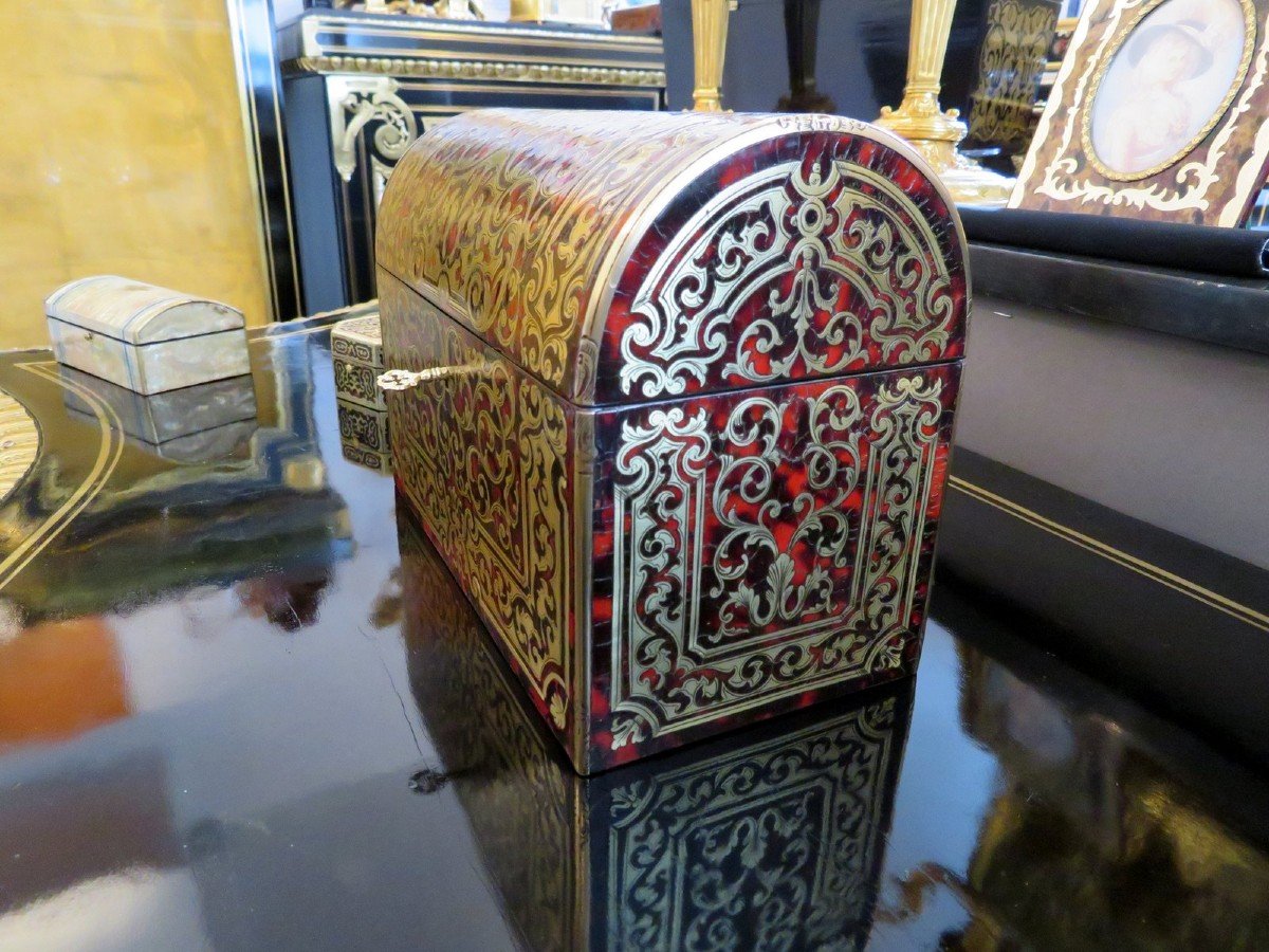  Letter Box In Boulle Marquetry Napoleon III Period 19th-photo-3