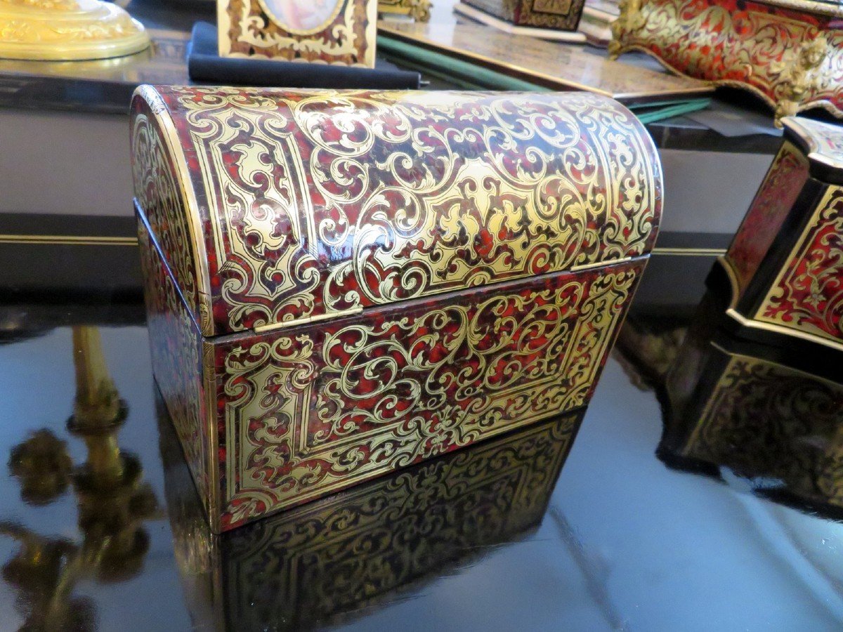  Letter Box In Boulle Marquetry Napoleon III Period 19th-photo-4