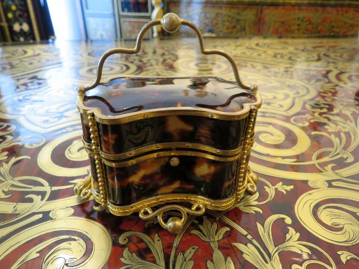 Fragancy Box In Brown Boulle Tortoiseshell Marquetry From The Napoleon III Period-photo-2