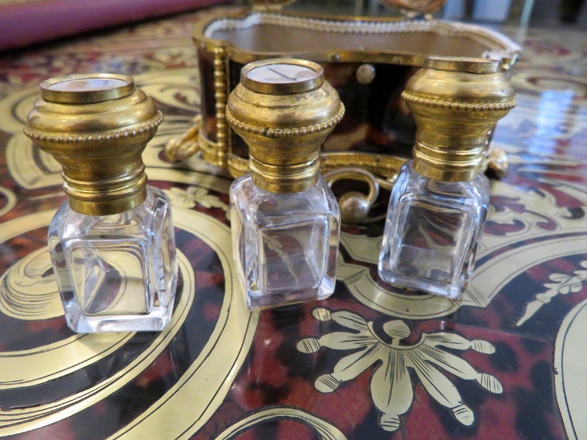 Fragancy Box In Brown Boulle Tortoiseshell Marquetry From The Napoleon III Period-photo-7