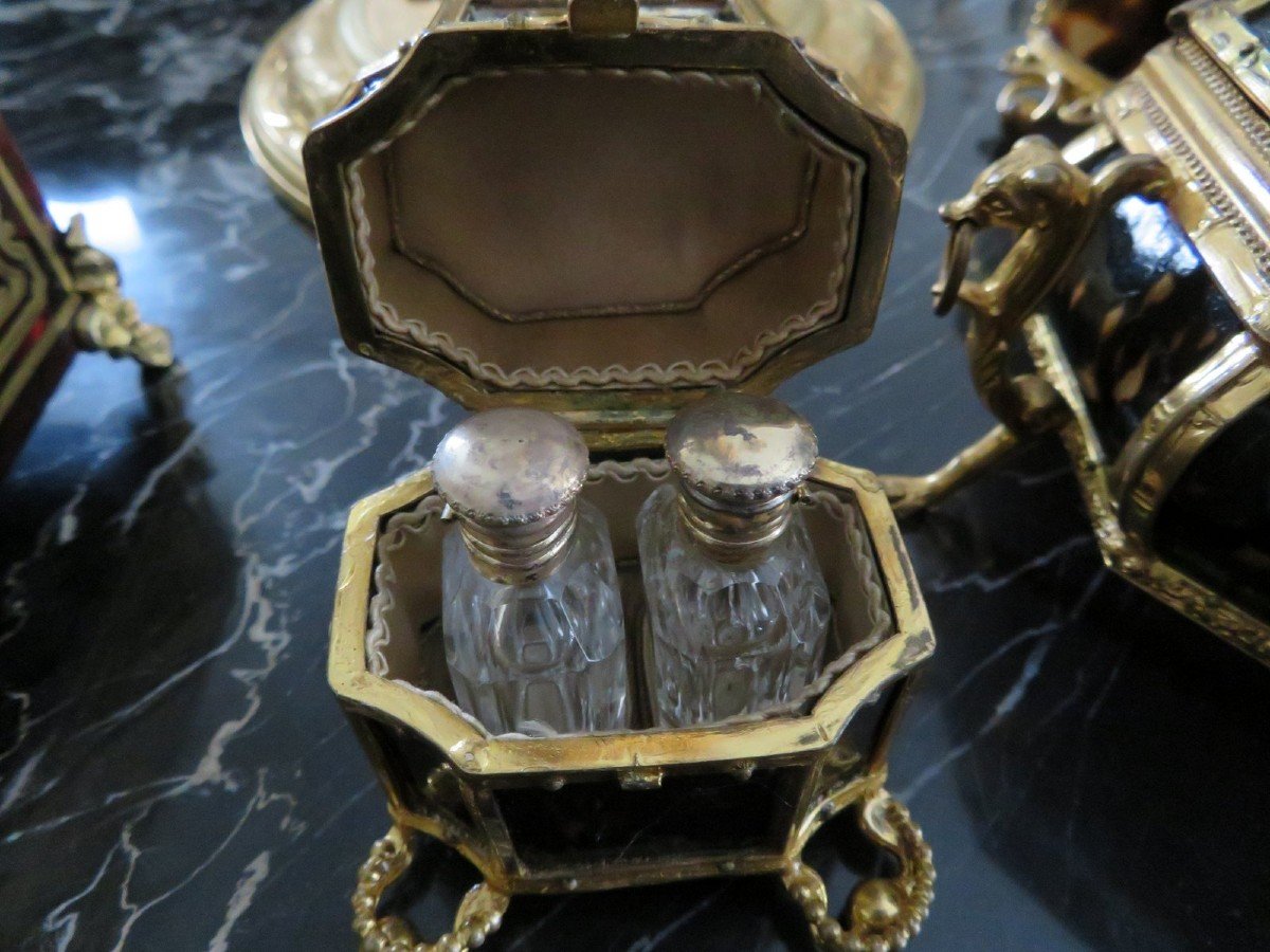  Small Boulle Tortoiseshell Scent Fragancy  Box From The Napoleon III Period-photo-4