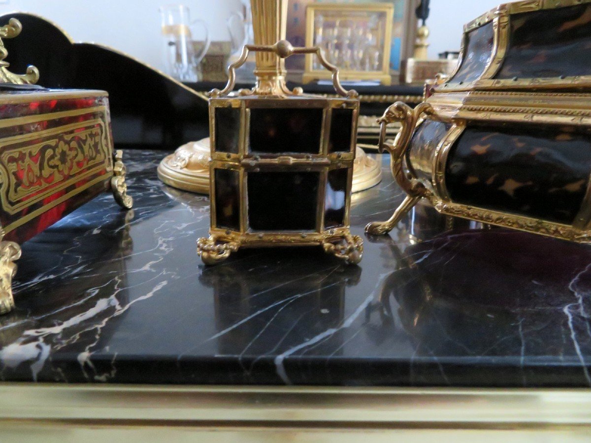  Small Boulle Tortoiseshell Scent Fragancy  Box From The Napoleon III Period-photo-2