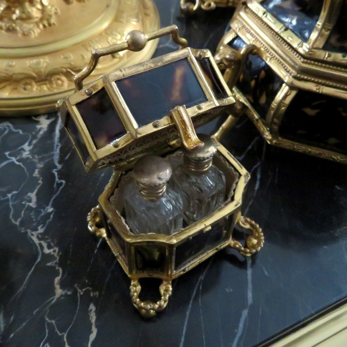  Small Boulle Tortoiseshell Scent Fragancy  Box From The Napoleon III Period