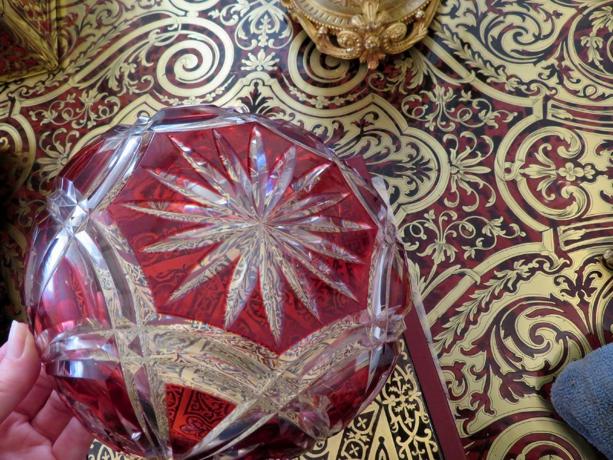 19th Century Gilt Bronze And Crystal Overlay Centerpiece-photo-8