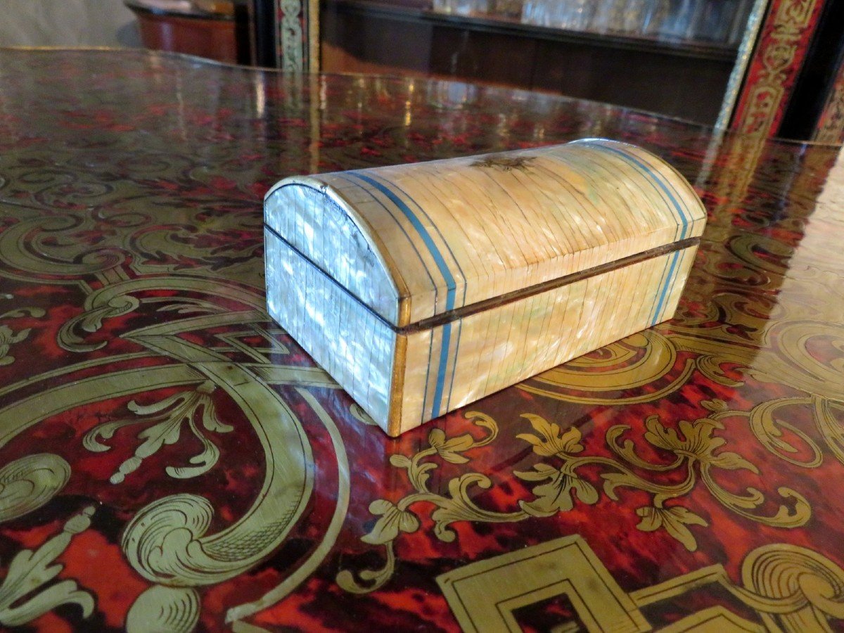 Boulle  Marquetry Of Mother-of-pearl Marquetry Box  Napoleon III Period 19th-photo-3