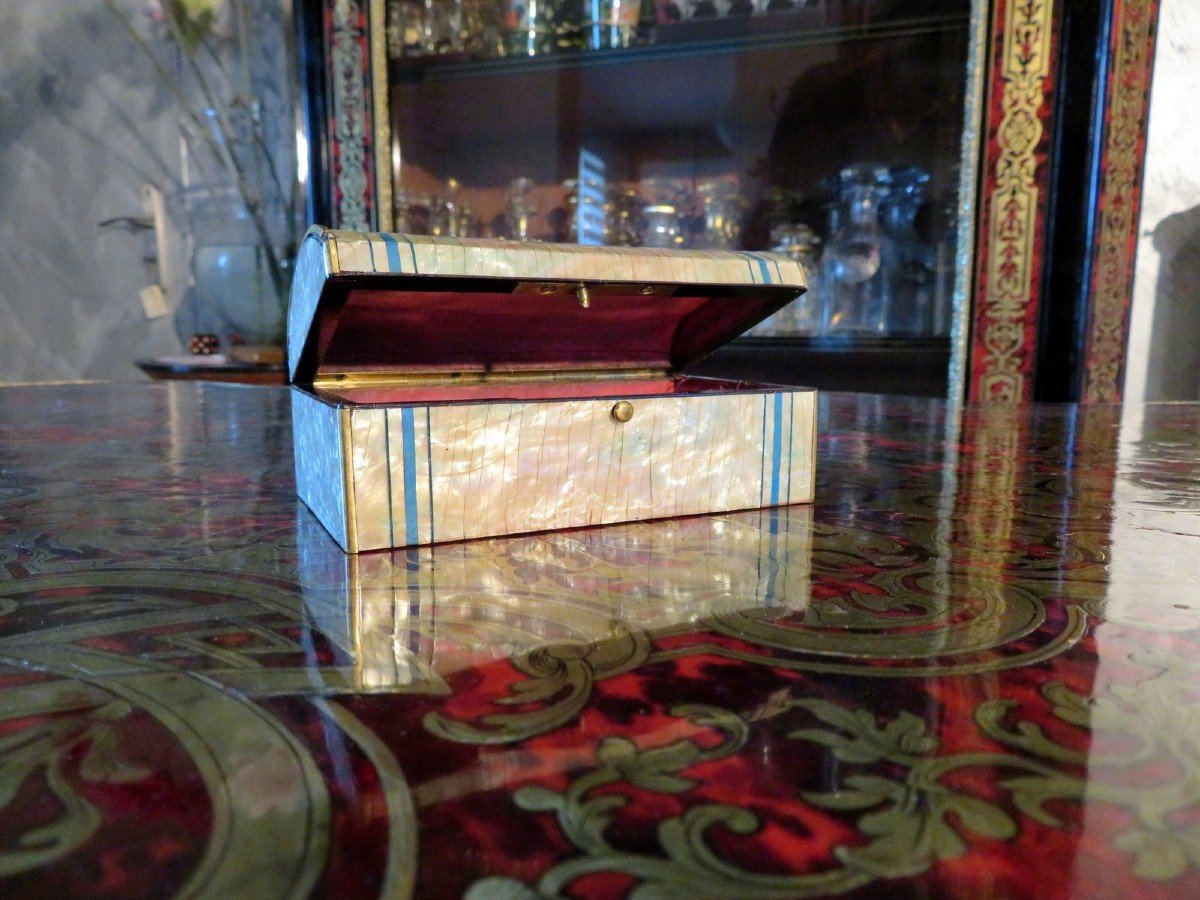 Boulle  Marquetry Of Mother-of-pearl Marquetry Box  Napoleon III Period 19th-photo-7