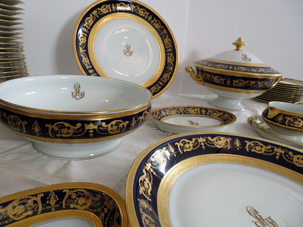 Haviland Imperator Service En Porcelaine De Limoges Bleu De Four Modéle Rare-photo-1