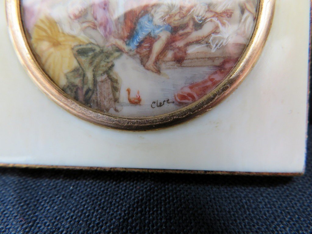 1 Pair Of Erotica Miniatures With Ivory Frame From Napoleon III Period-photo-3