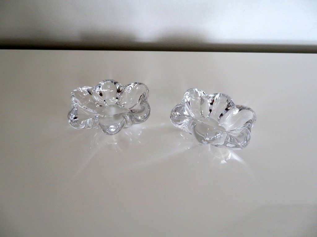 Pair Of Salt And Pepper In Crystal Signed Daum-photo-1