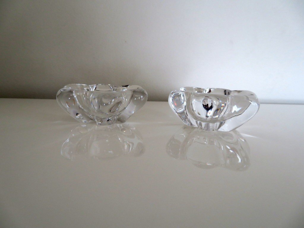 Pair Of Salt And Pepper In Crystal Signed Daum-photo-2