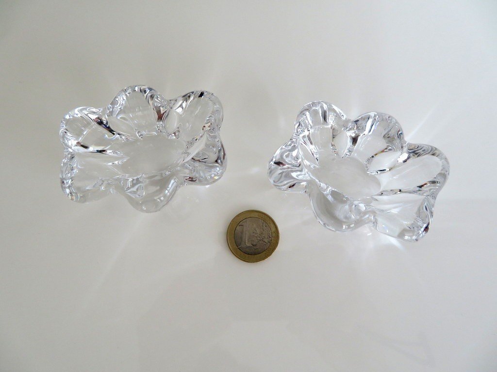 Pair Of Salt And Pepper In Crystal Signed Daum-photo-3