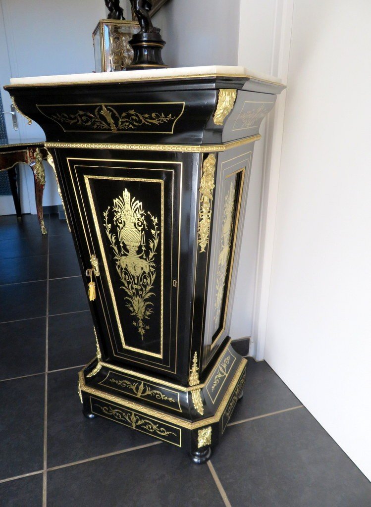 Cabinet In Boulle Marquetry 19th Napoleon III Period -photo-2