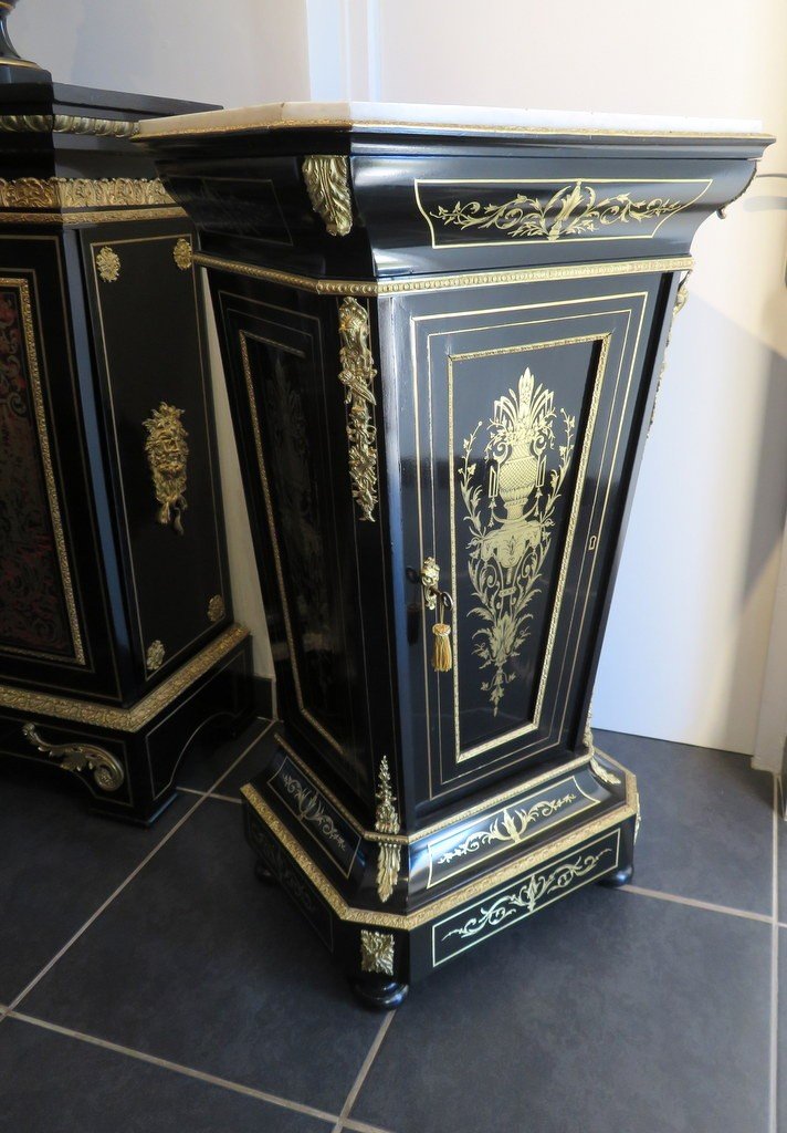 Cabinet In Boulle Marquetry 19th Napoleon III Period -photo-2