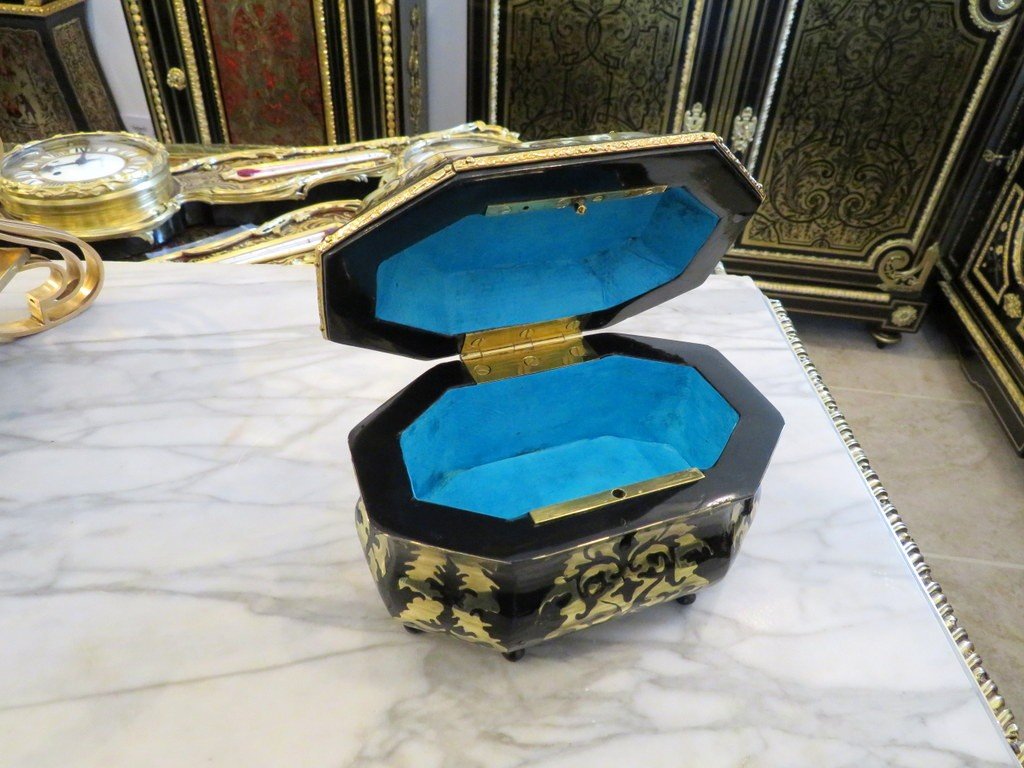 Petite Boite Bronze Marqueterie Boulle Epoque Napoléon III-photo-3