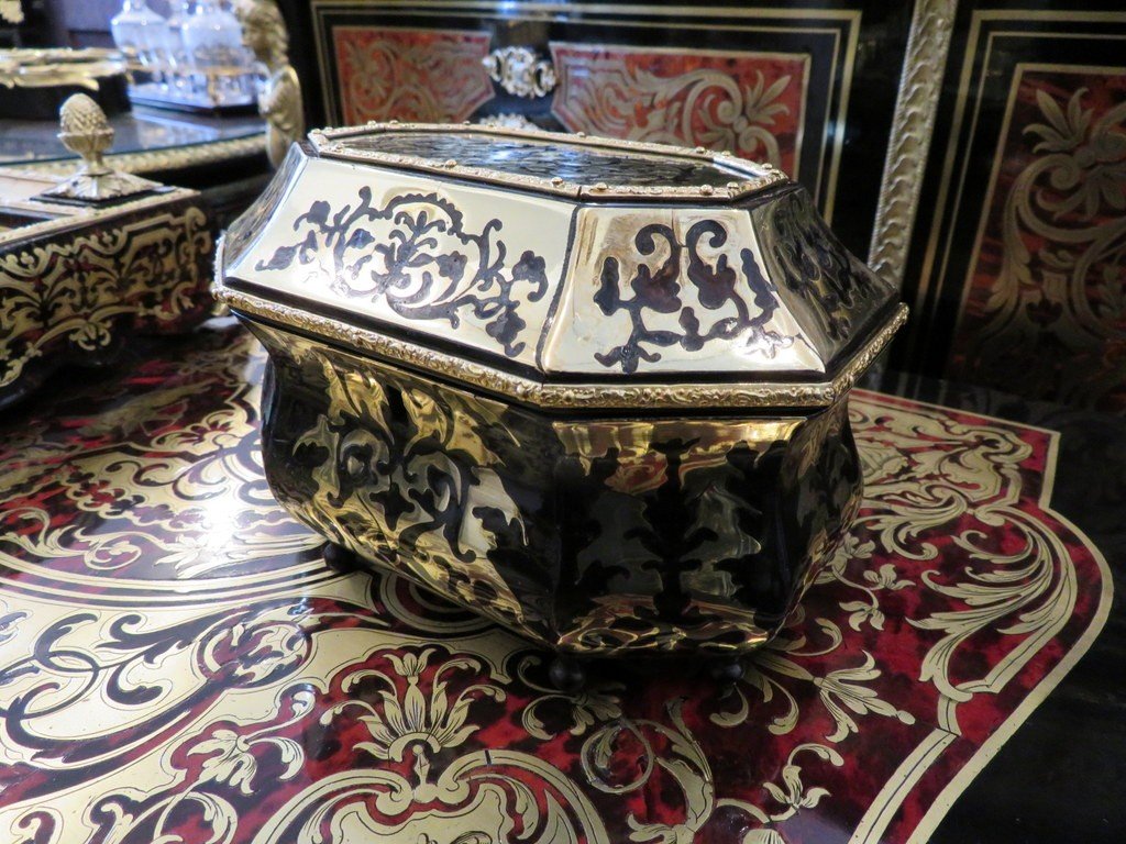 Little Jewelry Box In  Boulle Marquetry Napoleon III Period-photo-7