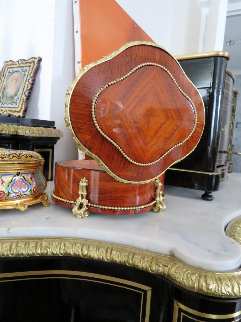 Jewelry Box In Boulle Rosewood Marquetry Napoleon III Period-photo-3