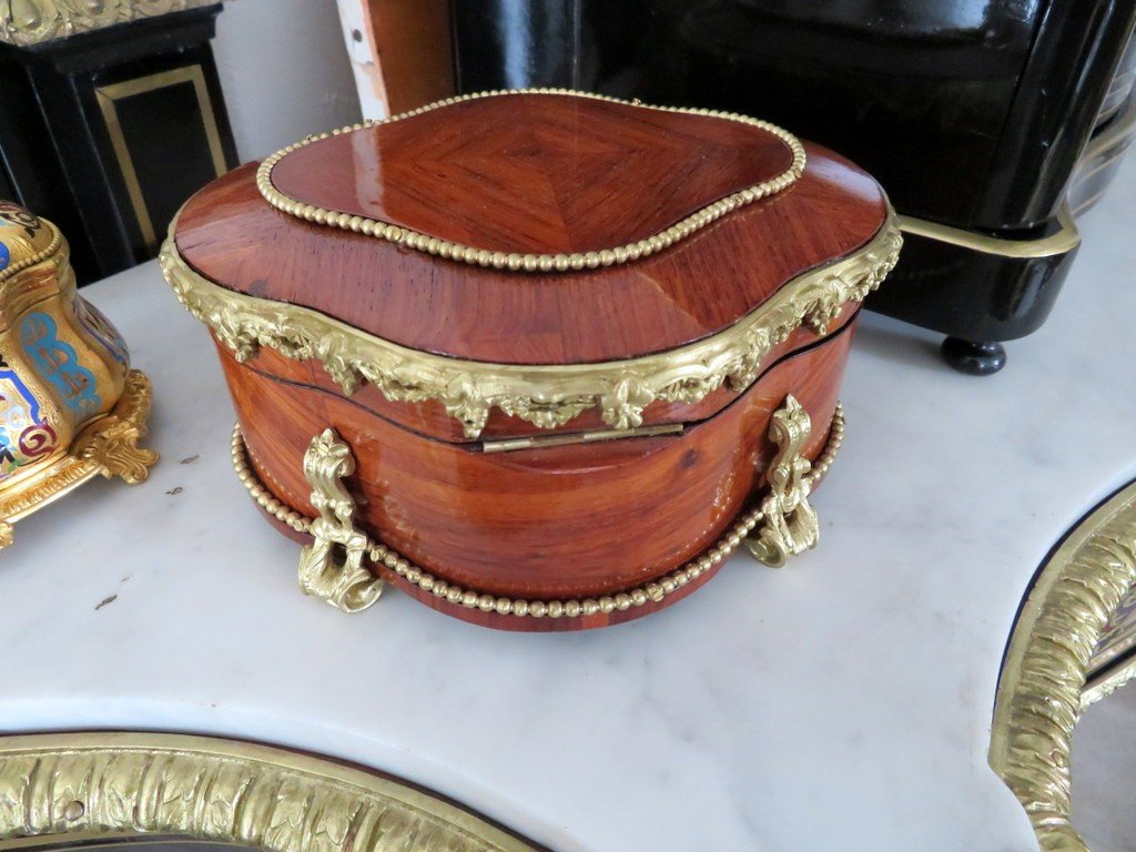 Jewelry Box In Boulle Rosewood Marquetry Napoleon III Period-photo-7