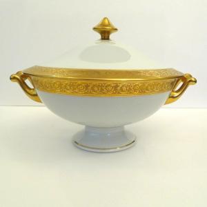 Haviland Tureen In Limoges Porcelain Model Thistle Gold