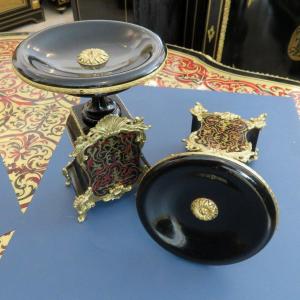 Paire De Cassolettes En Marqueterie Boulle Et En Bronze époque Napoléon III