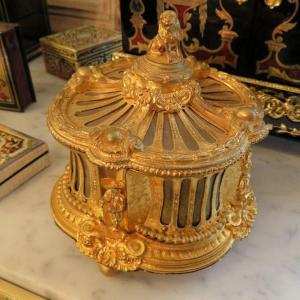 Estampillée Boissier Boite à Bijoux En Bronze Boulle Epoque Napoléon III