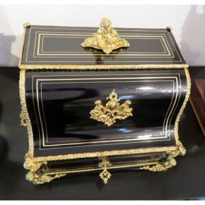 Crystal Tantalus Box Boulle Bronze Napoleon III Period 19th Gold Crystal Complet