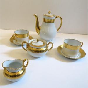 Haviland Thistle Gold Limoges Porcelain Coffee Set  