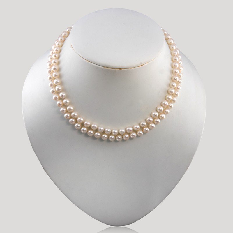 Two Row Pearl Necklace-photo-2