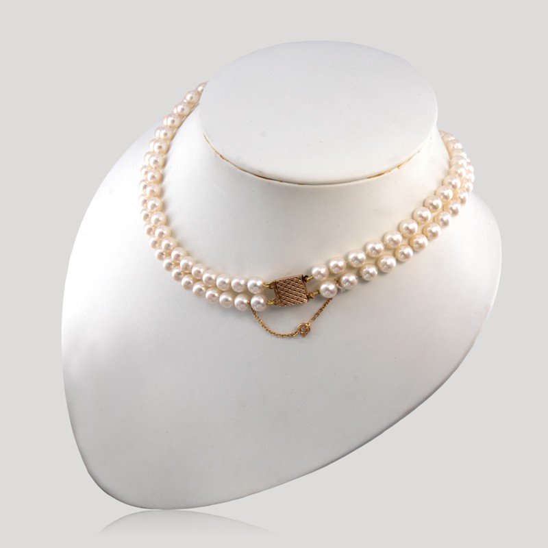 Two Row Pearl Necklace-photo-3