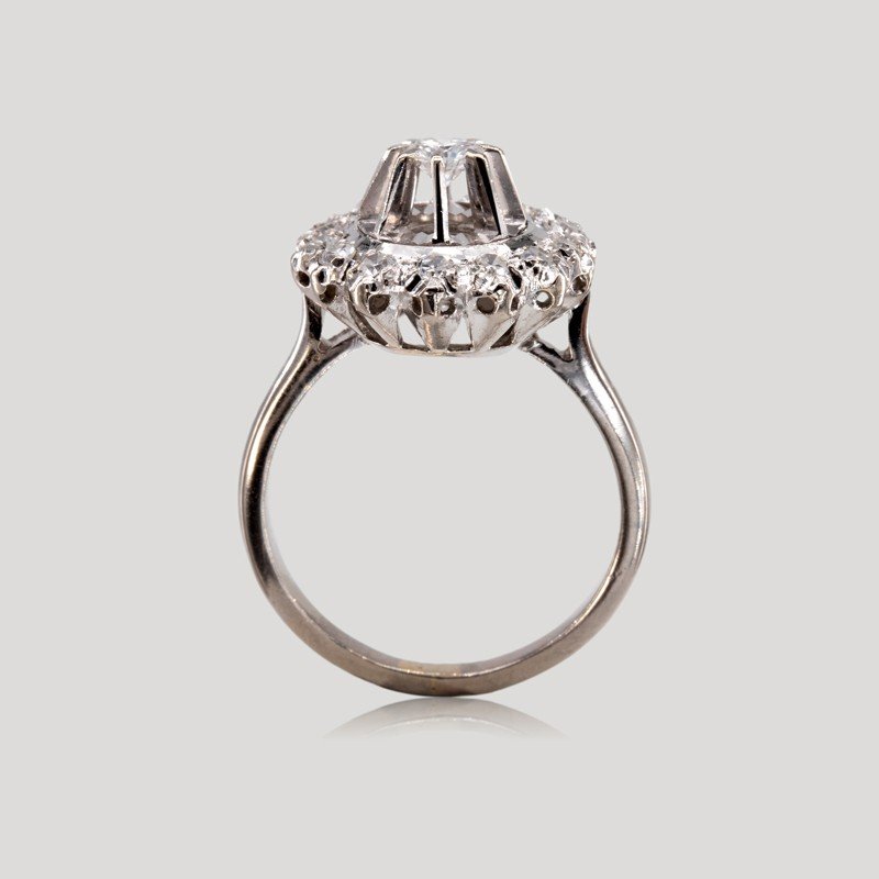 Oval Diamond Engagement Ring, 1970s-photo-3