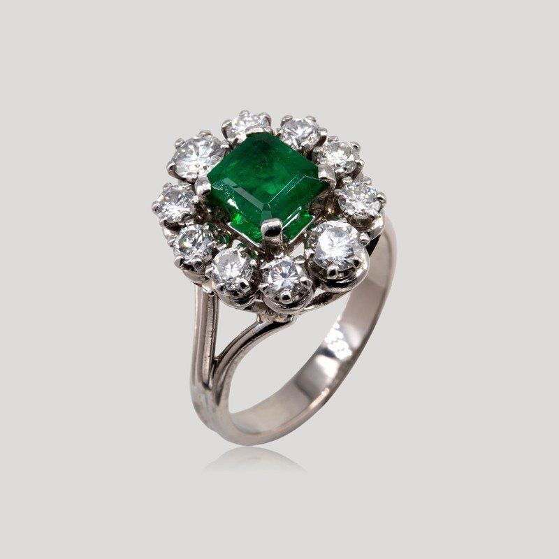 Emerald And Diamond Ring, 1960s-photo-2