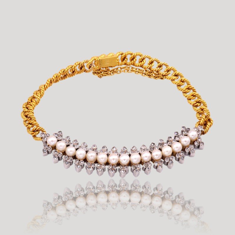 Napoleon III Pearl And Diamond Bracelet, Circa 1870-photo-2