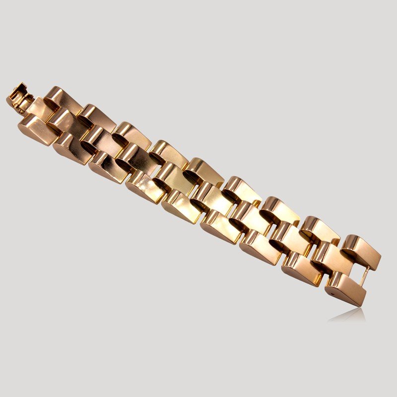 Tank Bracelet In Yellow Gold, Circa 1940-photo-3