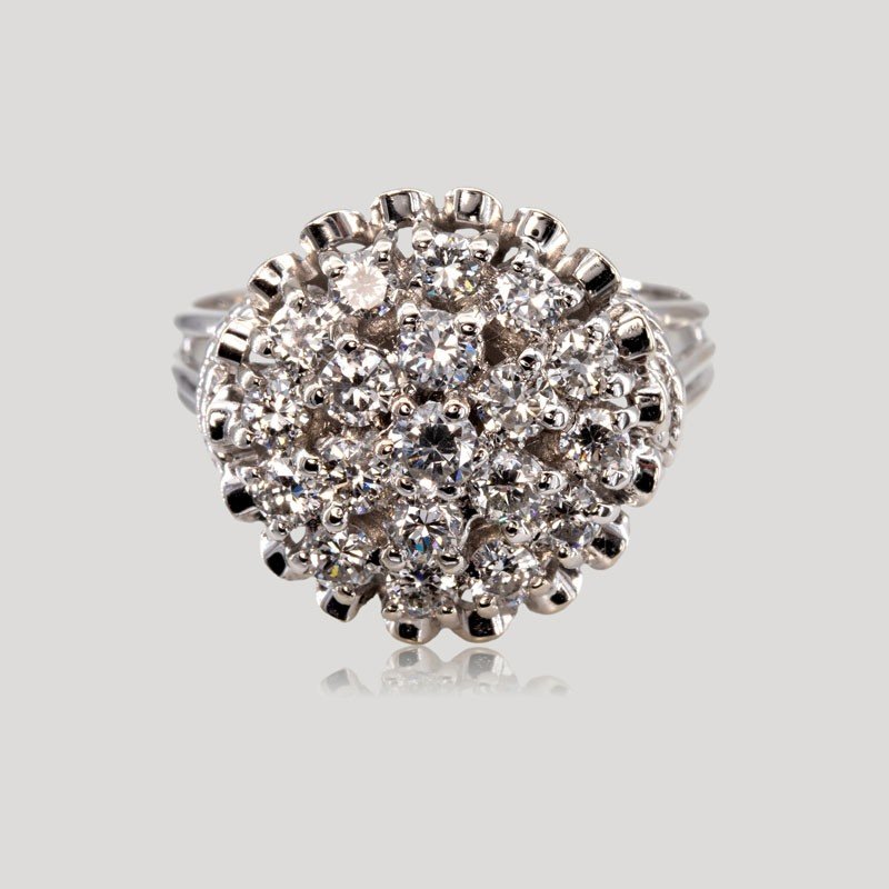 Diamond Cabbage Ring, Circa 1950