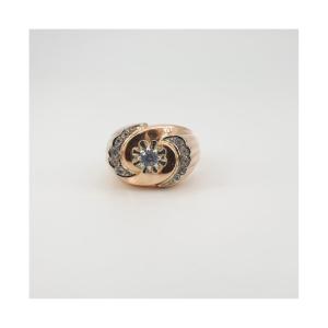 Bague Or Jaune Et Saphirs Blancs, Vers 1950