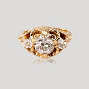 Antique 3 Diamond Ring, 19th Century