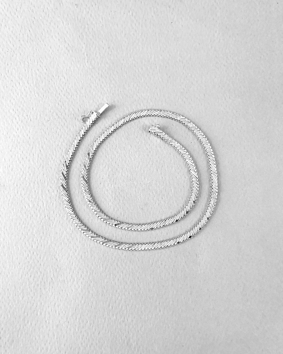 White Gold Necklace - 1960/1970 Period-photo-4