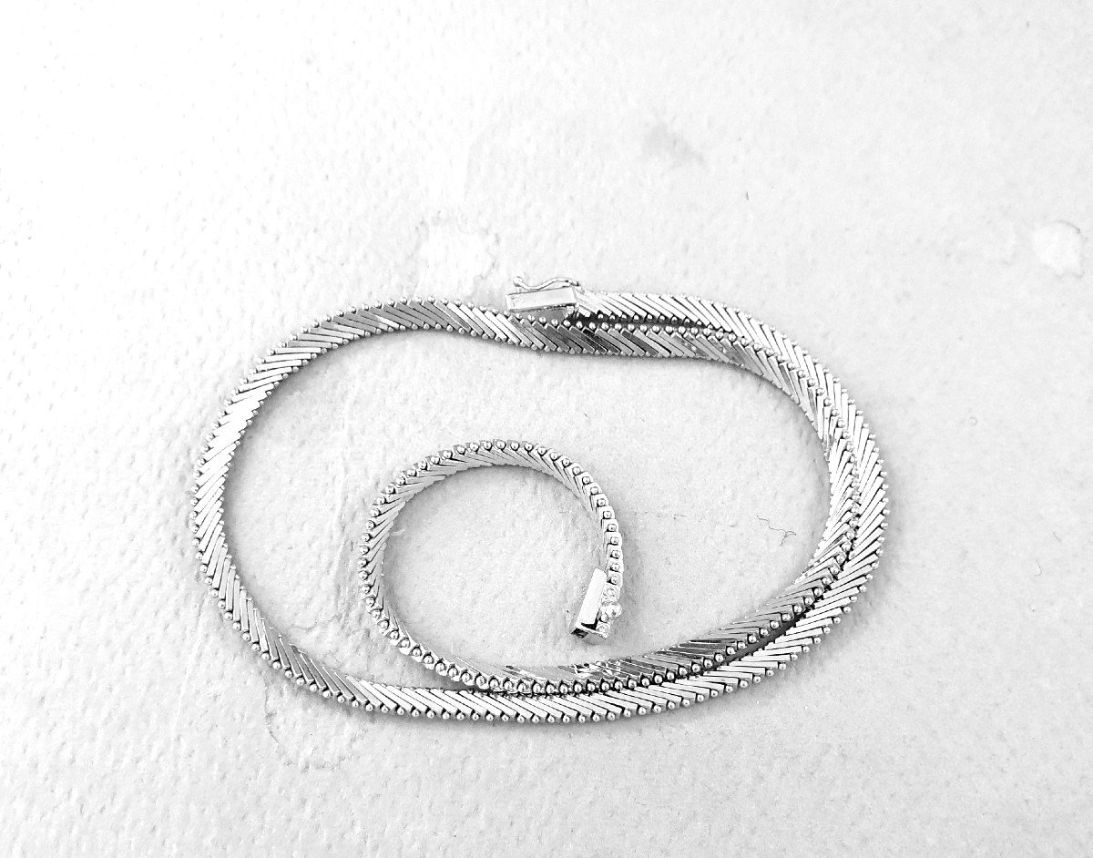 White Gold Necklace - 1960/1970 Period-photo-4