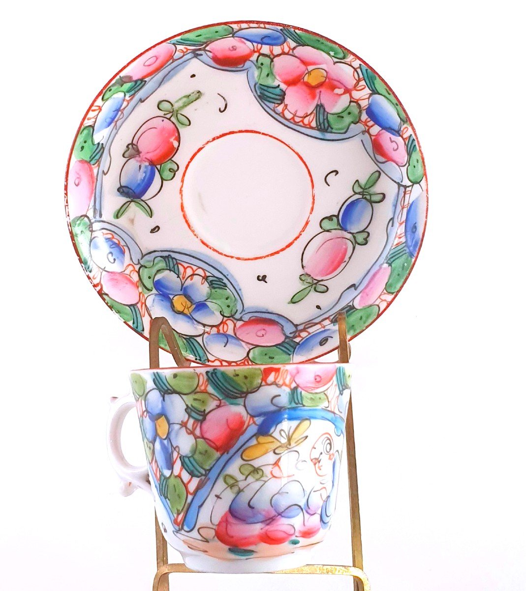 TASSE A MOKA PORCELAINE DE BAYEUX -FIN 19ème  SIÈCLE -photo-2