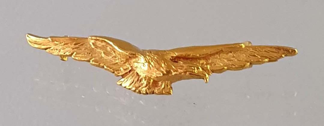 BROCHE BARETTE EN OR JAUNE 750°/°°  "AIGLE"