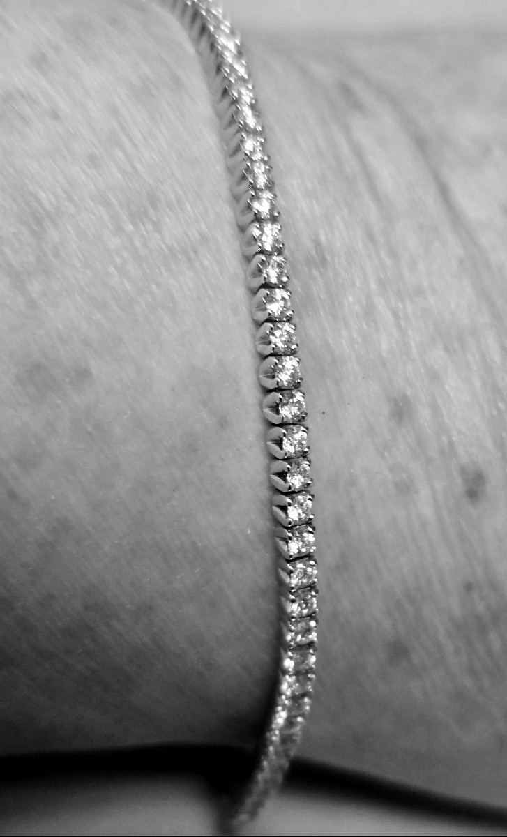 "tennis" Line Bracelet White Gold And 2.09 Carats Of Brilliant Diamonds-photo-3